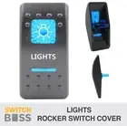 Rocker Switch Cover Only LIGHTS - suit Blue LED 4x4 Boat Caravan Marine