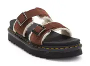 NIB - Dr. Martens Myles Faux Fur Platform Leather Men Sandals brn