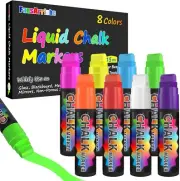 Window Markers - 15mm Jumbo - 8 Pack of Neon Chalk Pens - Liquid Chalk Bright C