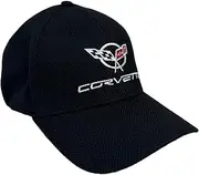 C5 Corvette Embroidered Stretch Fit Hat - Officially Licensed by GM Black