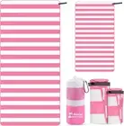 2 Pack Beach Towel Set 180X80Cm & 60X38Cm Microfiber Travel Towels Super Absorbe