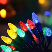 Homeleo 50 Counts Multi-Colored Led Christmas Lights, Battery Powered String Lights, Strawberry Shaped Fairy Lights for Christmas Wreath Garland Tree Decorations
