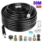Sewer Jetter Hose Nozzle Kit Jet Drain Hose High Pressure Washer Pipe Cleaner30M