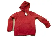 RRL Red Quilted Pullover Hoodie Ralph Lauren Polo Size S Red Brand New
