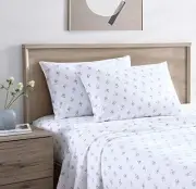 - Sheets, Cotton Percale Bedding Set, Crisp & Cool King Green Sketchy Ditsy