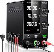DC Power Supply Variable, 30V 10A Adjustable Switching Regulated With Encoder Adjustments Knob, Lab Bench Output Button 5V/2A USB Interface Battery Charger (AC 240V)