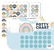 Potty Training Sticker Chart - Bohemian Style Potty Chart for Toddler Girls - Snack Rewarding Graph, Toddler Self-Care Aid Supplies for Children Aged 2-4