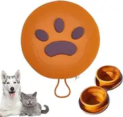 Dog Travel Bowl | Foldable Silicone Puppy Feeder,2-in-1 Spill Proof Non Slip Silicone Folding Dog Bowl for Camping Hiking Beach Backpacking Outdoors