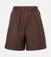 [Max Mara] Max Mara Haway cotton poplin shorts UK 16 brown