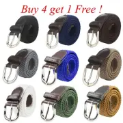 Children's Kids Child Canvas Elastic Fabric Woven Stretch Braided Belts