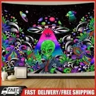 Alien Spaceship Tapestry Wall Hanging Rugs Bedspread Beach Mat Dorm Decor Art