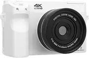 4K Digital Camera for Photography, 72MP UHD WiFi Autofocus Vlogging Cameras for YouTube with 3" Screen, 18X Digital Zoom & Flash Light, Compact Video Camera Supports 128G Card (White)
