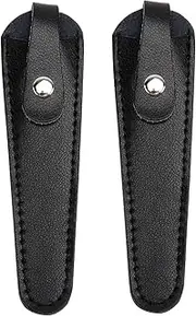 SHERCHPRY 2Pcs Black Cattlehide Scissor Storage Bag Protective Cover for Hairdressing Shears Durable Scissor Container for Embroidery Tools Safe Practical Tool