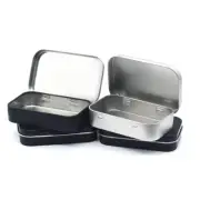 Metal Rectangular Empty Mini Tin Box Tinplate Push Candy Pill Cases Organizer