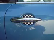 MINI COOPER CHECKERED FLAG CAR AUTO DOOR SCRATCH GUARD PROTECTOR FIT ALL 4pk