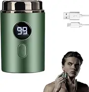 Mini Portable Electric Shaver, New Model LED Power Display USB Charging Ipx-7 Waterproof Men Razor with Digital Battery Display, New Upgrade Pocket Shaver for Office, Business, Car, Travel (Green)