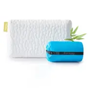 Small Cooling Gel Memory Foam Camping Pillow Travel - Contoured Support -Comp...