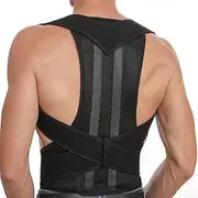 Plus Size Adjustable Posture Corrector Scoliosis Back Brace Spine Support Corset Shoulder Neck Clavicle Support Alloy Bar Posture Trainer Full Back Support Belt For Men And Women, S