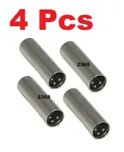 4 Pcs - 3-Pin XLR Male to Male Plug Coupler Gender Changer Audio Mic DJ Adapter
