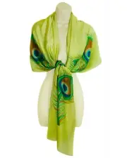 Peacock Feather (Green) Women Scarf