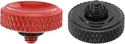 uxcell Camera Shutter Button, 2 Pack Soft Shutter Release Button Pure Copper Camera Button Carved Suitable for Nikon for Fujifilm for Leica DSLR/SLR Camera, Red Black
