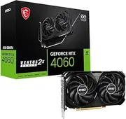 MSI GeForce RTX 4060 Ventus 2X Black 8G OC Graphics Card -NVIDIA RTX 4060, 8 GB GDDR6 Memory, 17 Gbps, PCIe 4.0, DLSS3