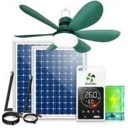 Solar Ceiling Fan Light with Battery, 20" Outdoor Ceiling Fans with Adjustable