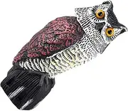 Realistic Owl Scarecrow with 360 Degree Rotating Head Nailed to One Side ABS Suitable for Outdoor Gardens and Courtyards