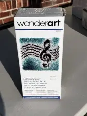 WonderArt Treble Clef Latch Hook Kit - NEW - 12”x12” 426114