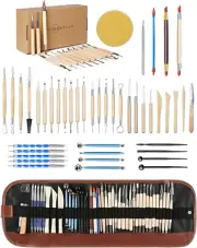 TEMONTIAN Pottery Clay Sculpting Tools，44Pcs Double Sided Polymer Clay Tools, Ce