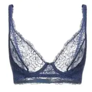 CALIDA Switzerland Midnight Blue Lace Bra 32B - NIB