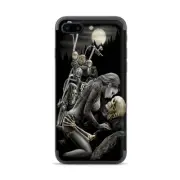 Apple iPhone 7 / 8 Plus Skins Decal Wrap Biker skeleton full moon tattoo