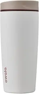 Owala SmoothSip Slider Insulated Stainless Steel Coffee Tumbler, Reusable Iced Coffee Cup, Hot Coffee Travel Mug, BPA Free 20 oz, Vanilla Bean