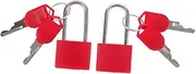 WHAMVOX 2 Sets Mini Lock Suitcases Small Lock Padlock Small Padlock Mini Locker Ferroalloy Red