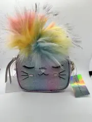 NWT Under One Sky Small Purse Cat Unicorn Rainbow Crossbody Light Ombre Pink Blu
