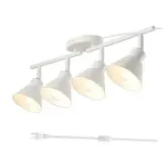Plug in Track Lighting Kit,Modern Plug in Ceiling Light 4 Light White
