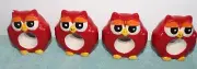 Lot of 4 HARVEST OWL Ceramic Napkin Ring Holders KIRKLANDS