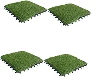 4pcs Artificial Grass Turf Tiles Durable Fake Grass Deck Tiles for Easy DIY Garden Patio and Balcony Decoration Realistic Lawn Look