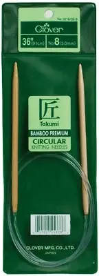 Clover Takumi Bamboo Circular Knitting Needles 36"-Size 8/5mm