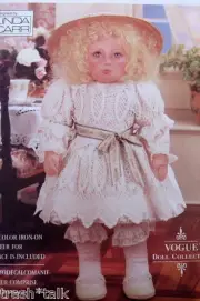 VOGUE Linda Carr cloth Victorian doll PATTERN & clothes iron on face 19"