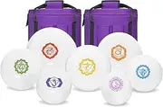 440HZ 6"-12" Set of 7 Paternoster Frosted Quartz Crystal Singing Bowls with 2 Pcs Carrier Bags