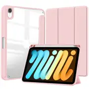 MCC iPad mini (A17 Pro) 8.3-inch 2024 Case Cover Clear Back Pencil Holder Apple mini7 7th 7 [Pink]