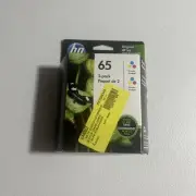 HP 65 Tri Color Ink Cartridge Magenta Yellow Cyan Twin Pack NEW Exp 2022