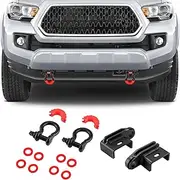 WeiSen Front Tow Hook Shackle Brackets w/ 3/4inch Mount Compatible with Toyota Tacoma 2009-2022 (Black)