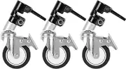 Labymos 3pcs/Set Professional Swivel Casters Wheels with 25mm Diameter Mounting Holes for Photography C Stand Tr Durable Metal Construction Large Rubber Wheels