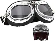 Riding Goggles - Vintage Motorcycle Eye Protection Gear, Retro Aviator Biker Goggles | Anti-Fog Windproof Lens Eyewear, Comfortable Adjustable Strap Glasses, Classic Cruiser Riding Glasses for Men Wom
