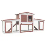 Outdoor Large Rabbit Hutch 204X45x85 Cm Wood Small Animal Cages & Hutches