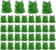 80pcs Resin Mini Frogs, Gewaha Miniature Tiny Frog Figurines Cute Frog Decor Mini Garden Decorations Resin Animals for Landscape Dollhouse DIY Craft Potted Plant（Green）