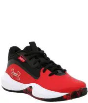Under Armour Boys' Lockdown 7 Basketball Shoes RED/BLK 3028513-600