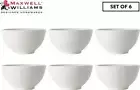 Set of 6 Maxwell and Williams 12.5cm White Basics Rice Bowl.
